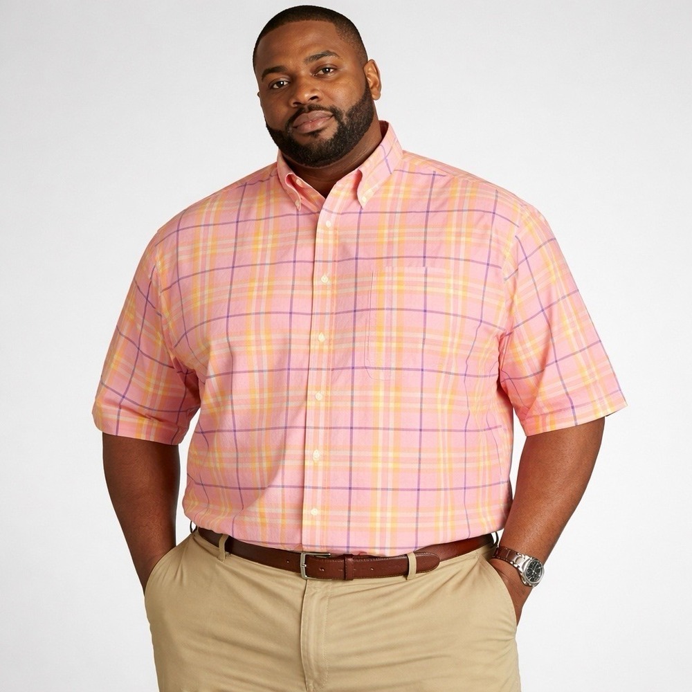 Sun River Clothing Co.‎ XXL Orange Pink Plaid Coastal Grandpa Core Resort Summer